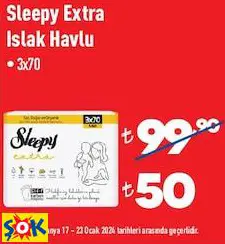 SLEEPY EXTRA ISLAK HAVLU • 3X70